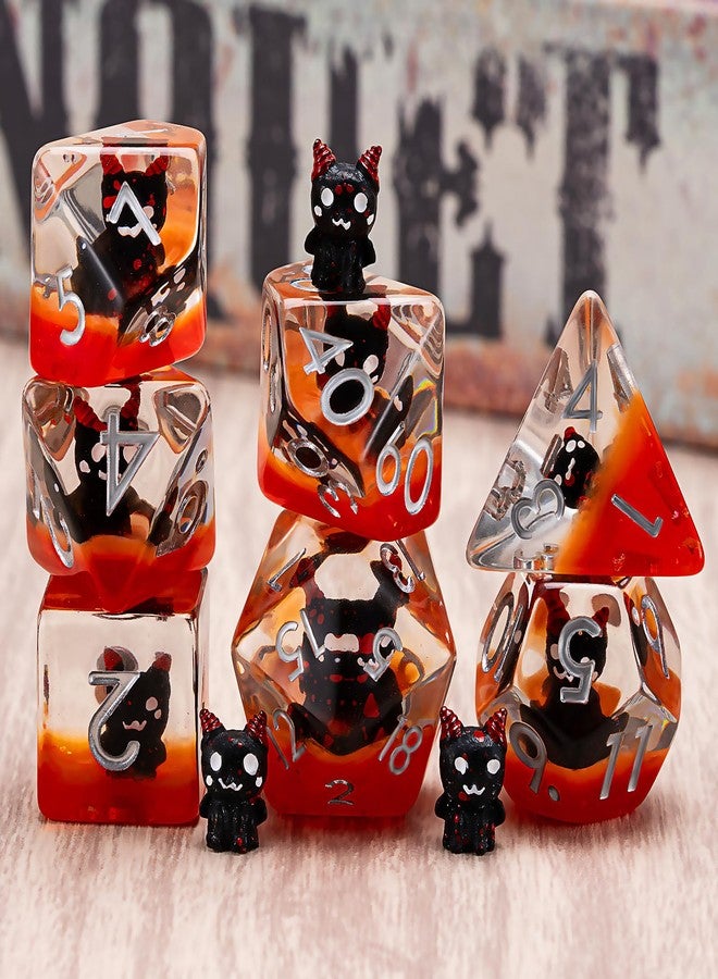 Maywin Devil DND Dice,Polyhedral Resin Dice Set,DND Dice Filled with Inclusion for Role Playing Games for 15 Years and Up - Image 2